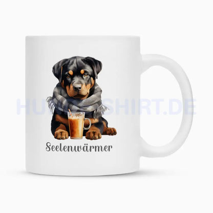 Tasse "Rottweiler - Seelenwärmer" Weiß – hunde-shirt.de