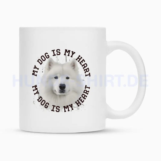 Tasse "Samoyed HEART 2" Weiß – hunde-shirt.de