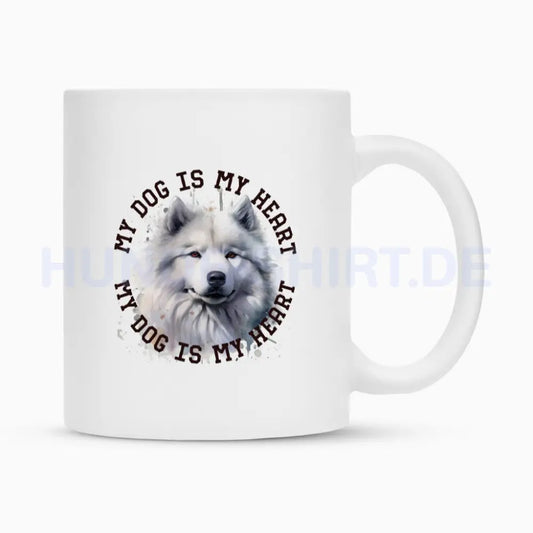 Tasse "Samoyed HEART" Weiß – hunde-shirt.de