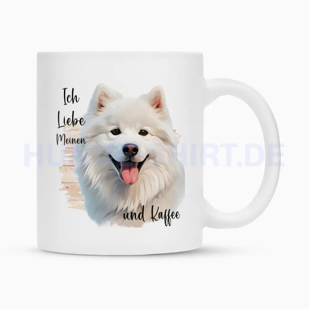 Tasse "Samoyed - Ich liebe..." Weiß – hunde-shirt.de