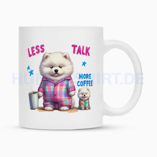 Tasse "Samoyed - Less talk..." Weiß – hunde-shirt.de