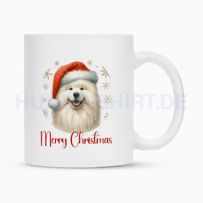 Tasse "Samoyed - Merry Christmas" Weiß – hunde-shirt.de