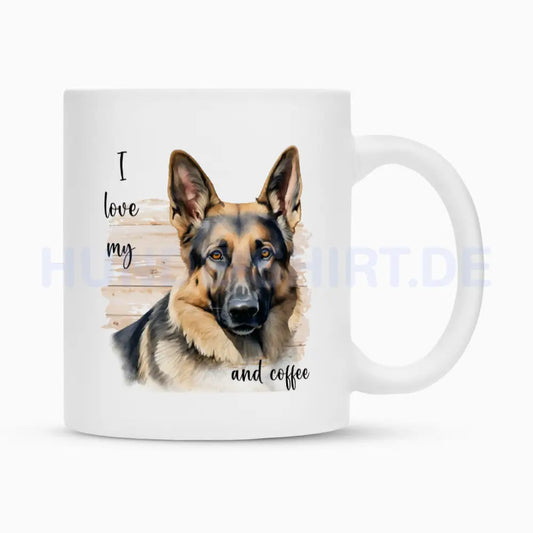 Tasse "Schäferhund ( englisch ) - I love..." Weiß – hunde-shirt.de