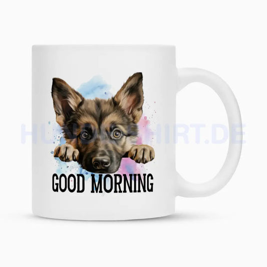 Tasse "Schäferhund - Good Morning" Weiß – hunde-shirt.de