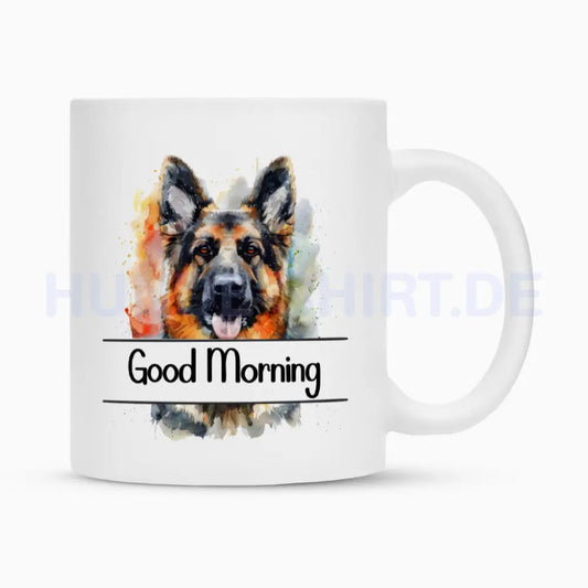 Tasse "Schäferhund - Good Morning" Weiß – hunde-shirt.de