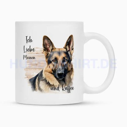 Tasse "Schäferhund - Ich liebe..." Weiß – hunde-shirt.de