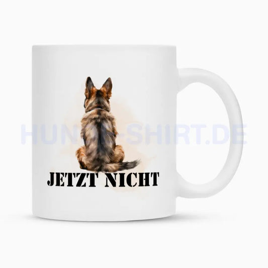 Tasse "Schäferhund - jETZT NICHT" Weiß – hunde-shirt.de