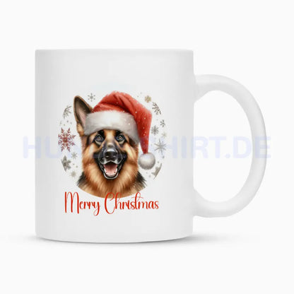 Tasse "Schäferhund - Merry Christmas" Weiß – hunde-shirt.de