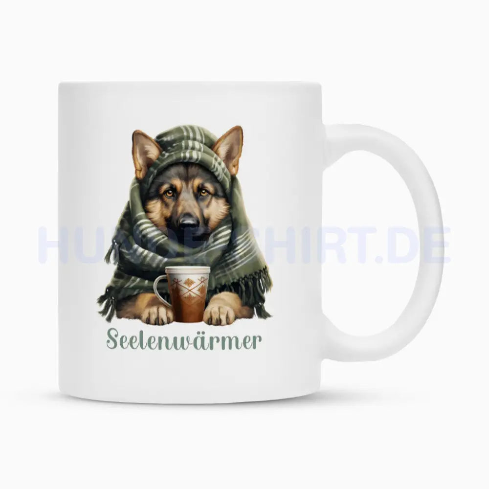 Tasse "Schäferhund - Seelenwärmer" Weiß – hunde-shirt.de