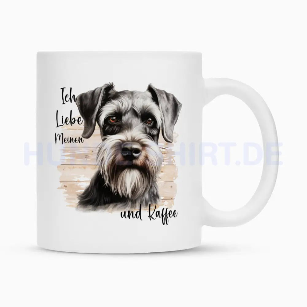 Tasse "Schnauzer ( dunkel ) - Ich liebe..." Weiß – hunde-shirt.de