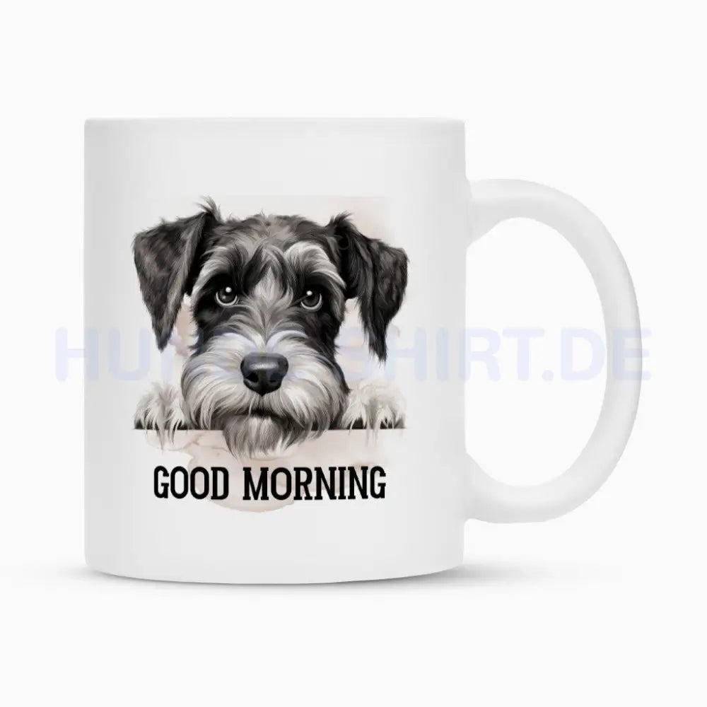 Tasse "Schnauzer - Good Morning" Weiß – hunde-shirt.de