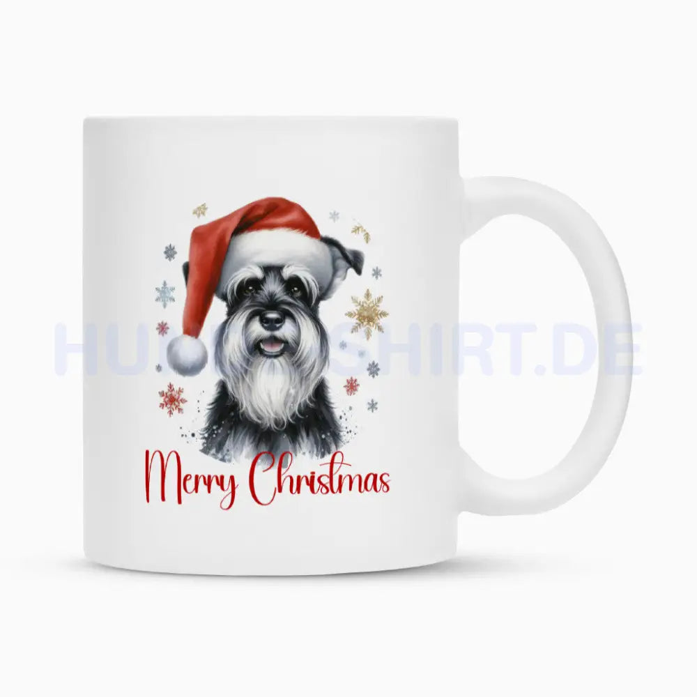 Tasse "Schnauzer - Merry Christmas 2" Weiß – hunde-shirt.de