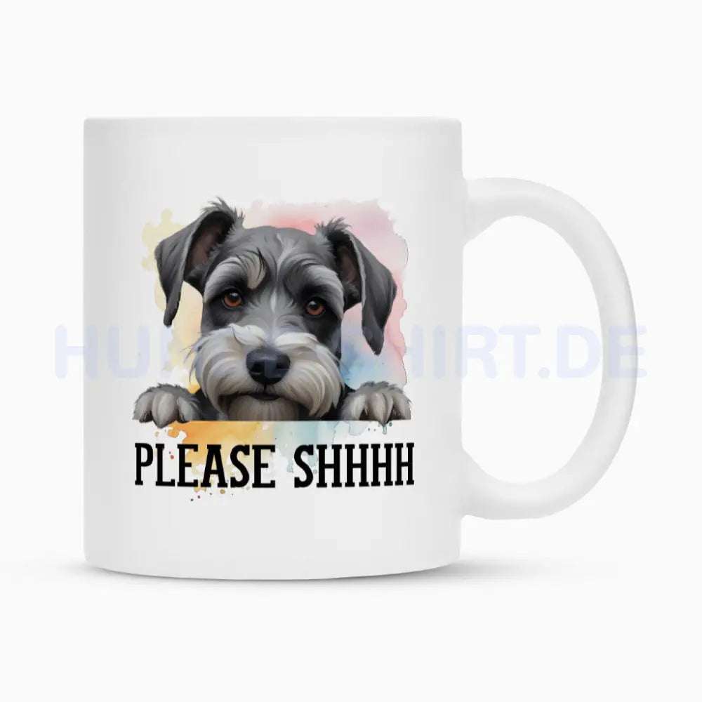 Tasse "Schnauzer - Please..." Weiß – hunde-shirt.de