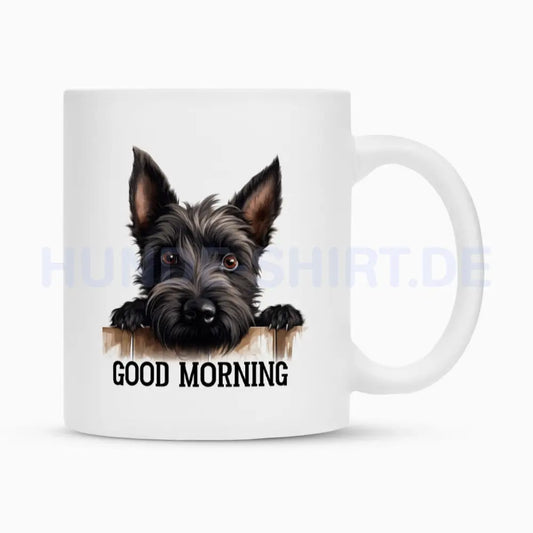 Tasse "Scottish Terrier - GOOD MORNING" Weiß – hunde-shirt.de