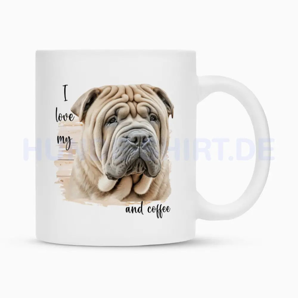 Tasse "Shar Pei - I love..." Weiß – hunde-shirt.de