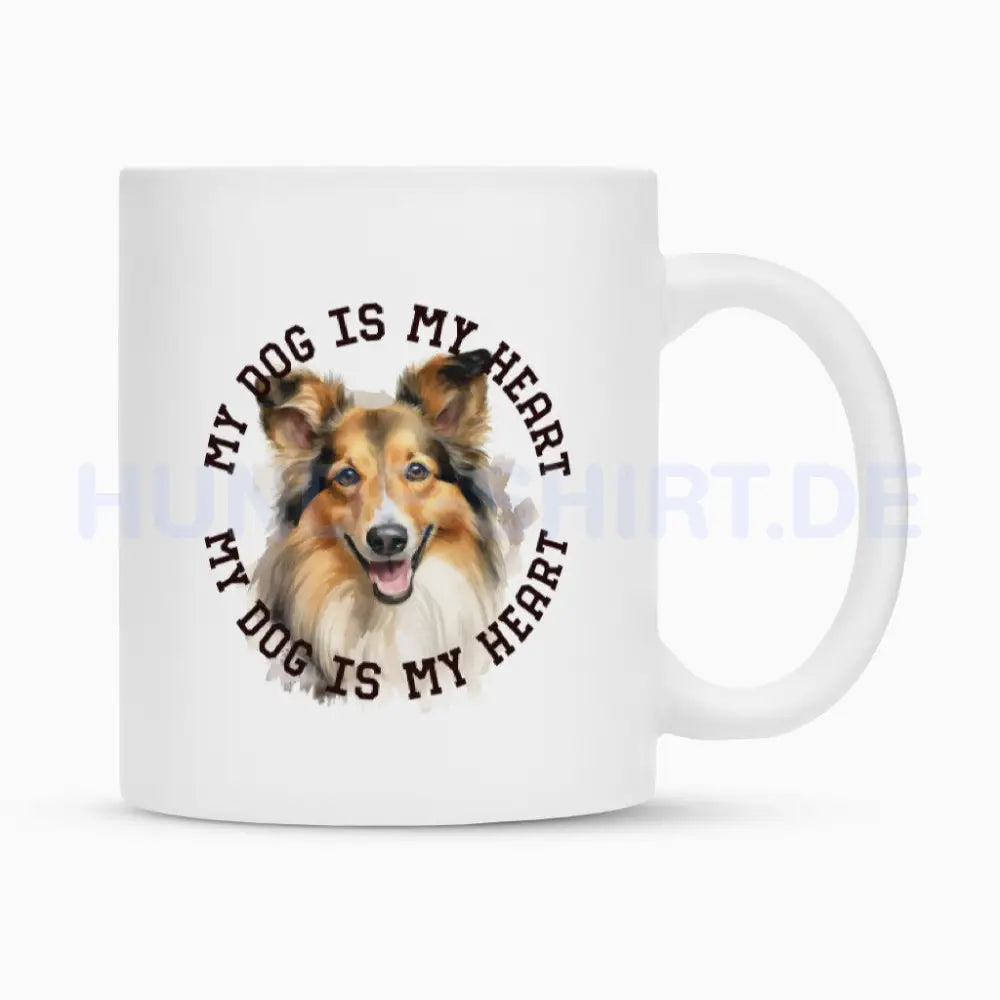 Tasse "Sheltie HEART" Weiß – hunde-shirt.de