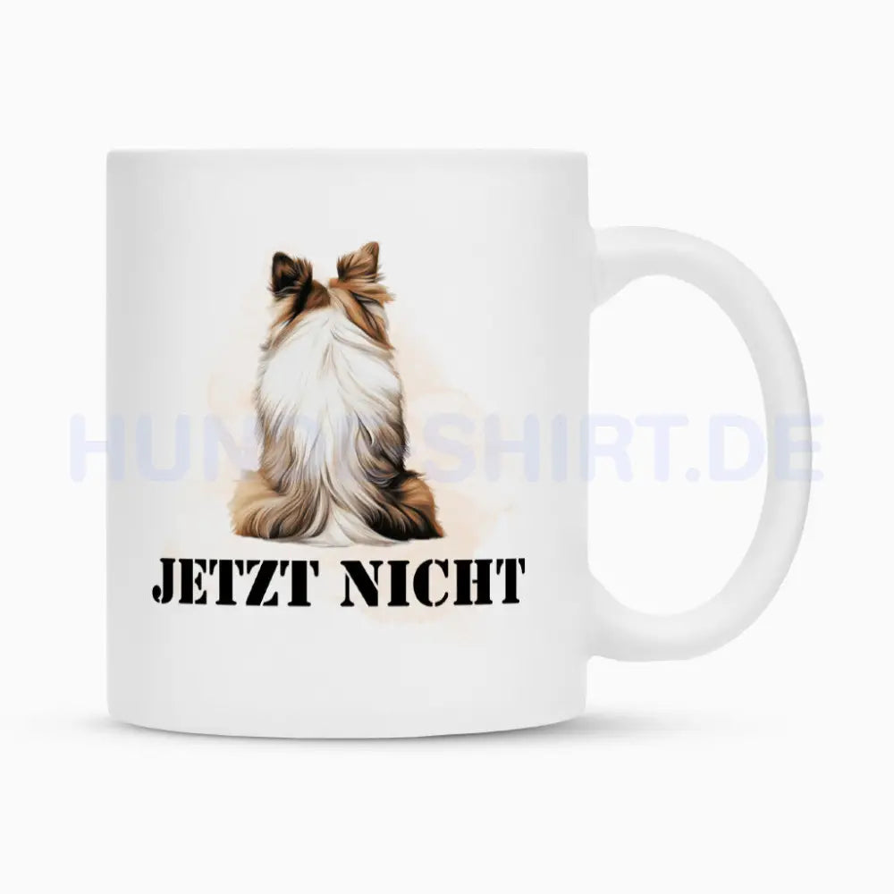 Tasse "Sheltie - JETZT NICHT 2" Weiß – hunde-shirt.de