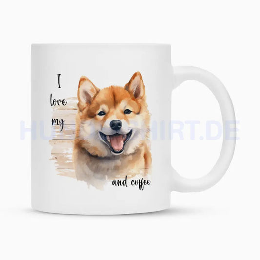 Tasse "Shiba Inu - I love..." Weiß – hunde-shirt.de