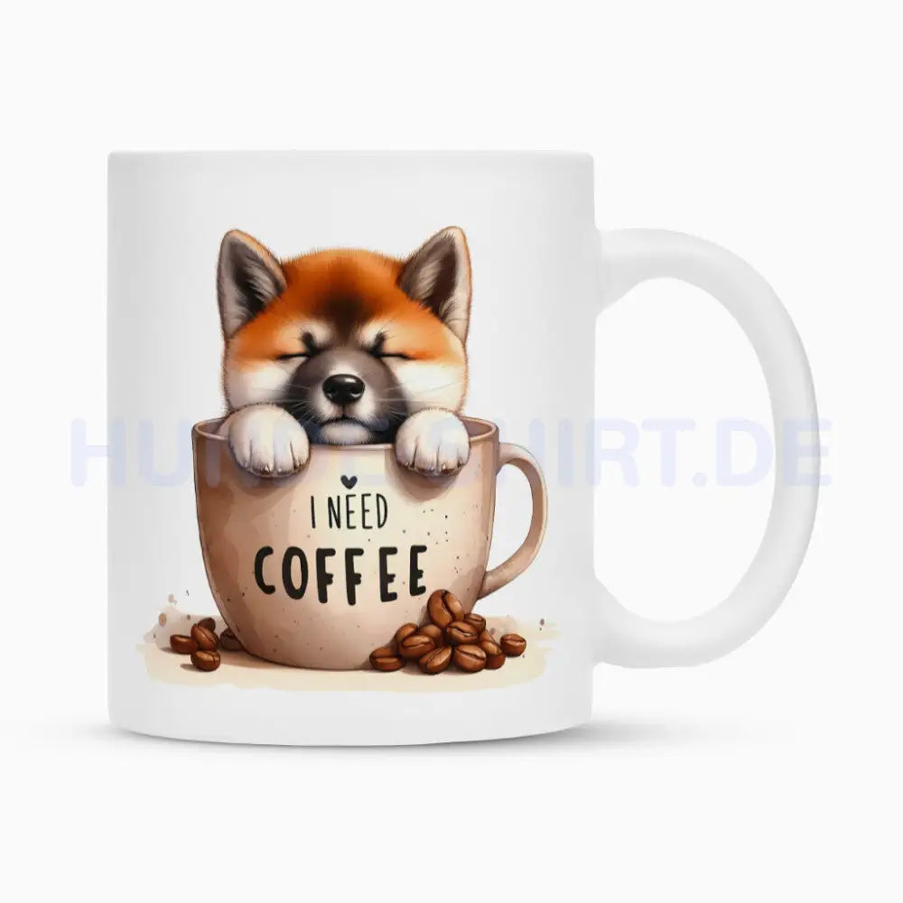 Tasse "Shiba Inu - I need..." Weiß – hunde-shirt.de