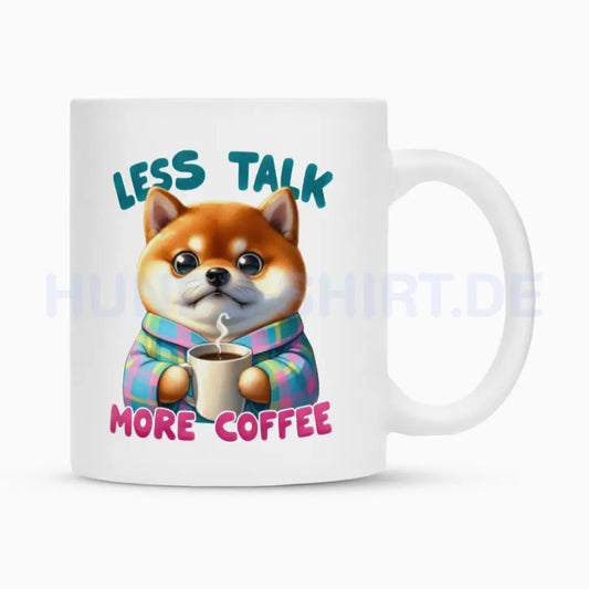 Tasse "Shiba Inu - Less talk..." Weiß – hunde-shirt.de