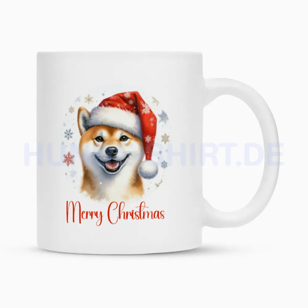 Tasse "Shiba Inu - Merry Christmas" Weiß – hunde-shirt.de