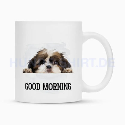 Tasse "Shih Tzu - Good Morning" Weiß – hunde-shirt.de