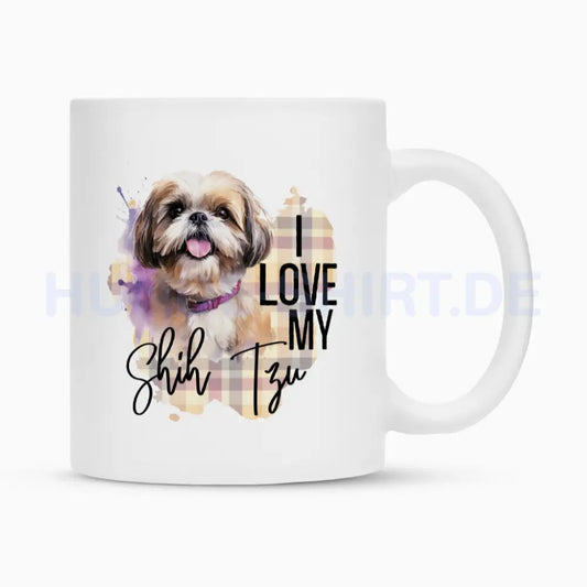 Tasse "Shih Tzu - I love..." Weiß – hunde-shirt.de