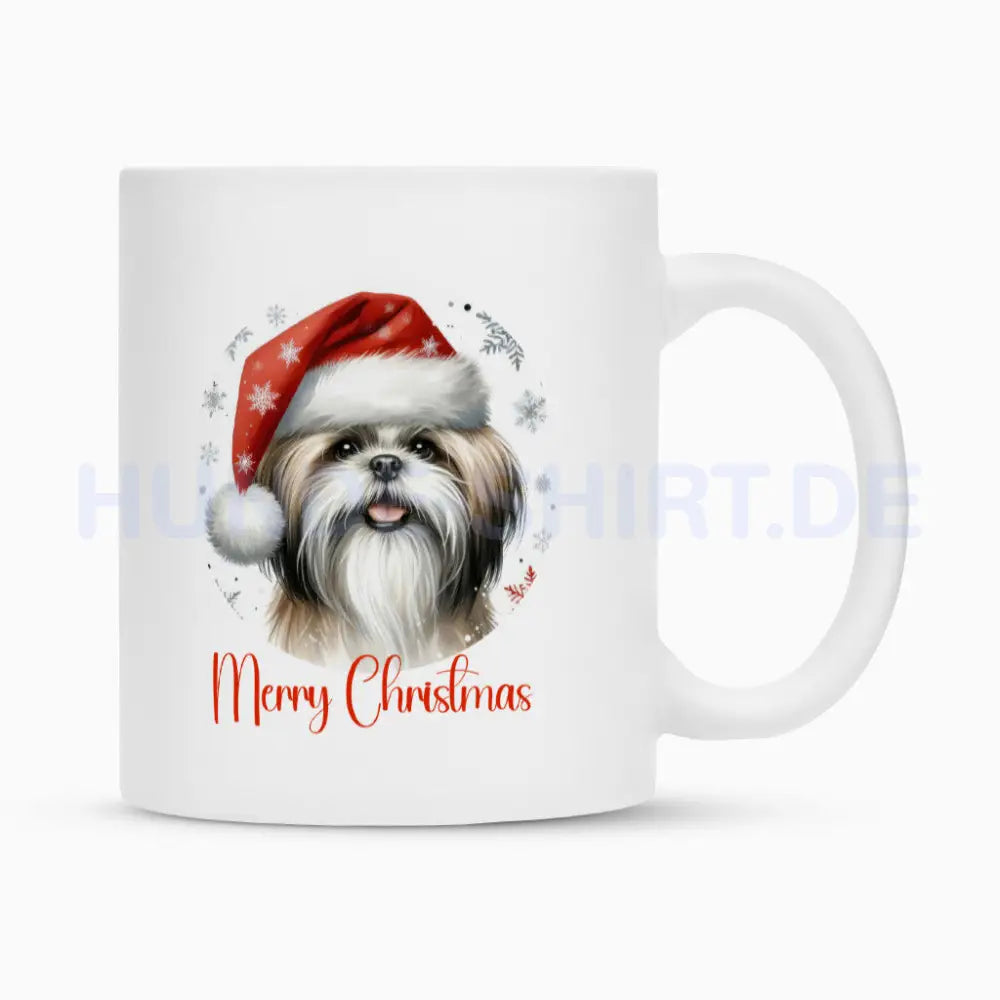 Tasse "Shih Tzu - Merry Christmas" Weiß – hunde-shirt.de