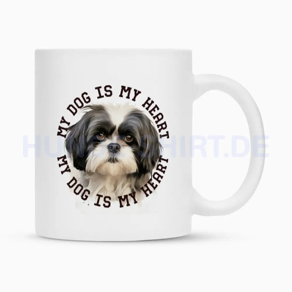 Tasse "Shih Tzu schwarz weiß" Weiß – hunde-shirt.de