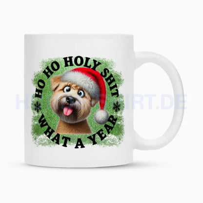 Tasse "Soft Coated Wheaten - HO HO..." Weiß – hunde-shirt.de