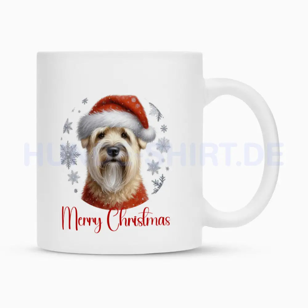 Tasse "Soft Coated Wheaten - Merry Christmas" Weiß – hunde-shirt.de