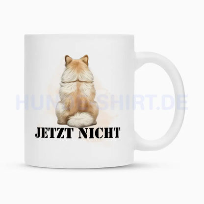 Tasse "Spitz - JETZT NICHT" Weiß – hunde-shirt.de