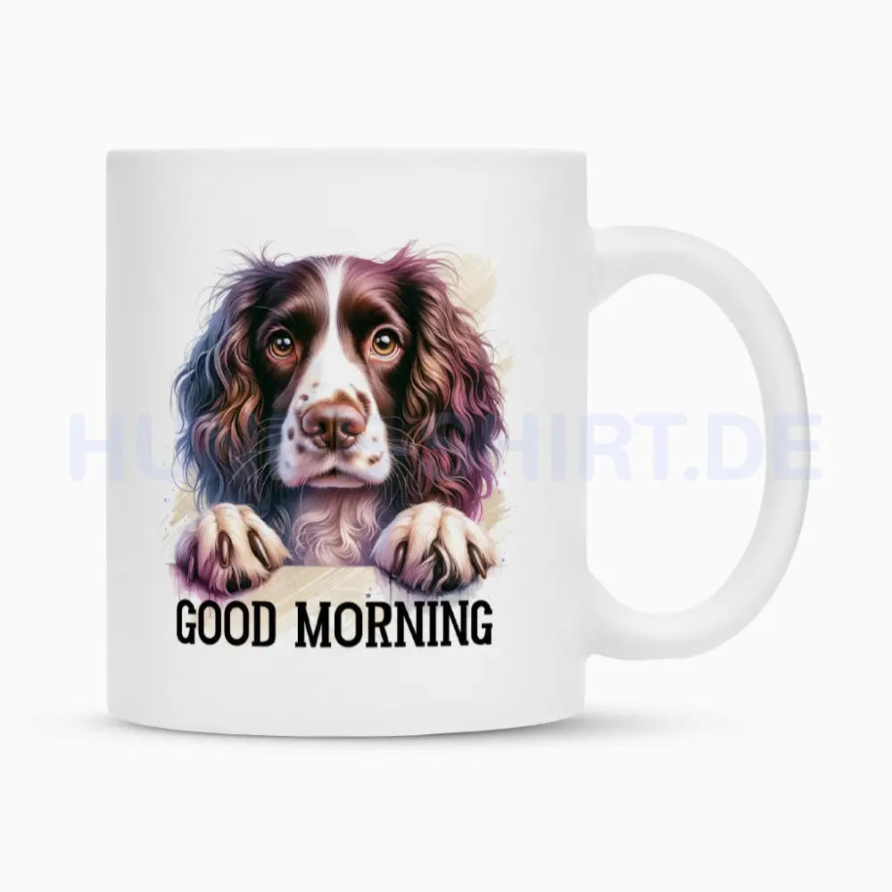 Tasse "Springer Spaniel - GOOD MORNING" Weiß – hunde-shirt.de