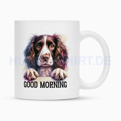 Tasse "Springer Spaniel - GOOD MORNING" Weiß – hunde-shirt.de