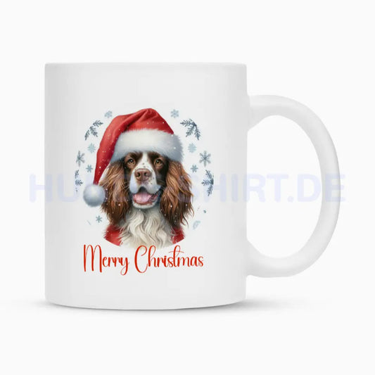 Tasse "Springer Spaniel - Merry Christmas" Weiß – hunde-shirt.de