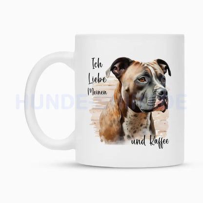 Tasse "Staffordshire Bull Terrier braun - Ich liebe..." – hunde-shirt.de