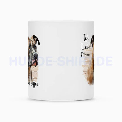 Tasse "Staffordshire Bull Terrier braun - Ich liebe..." – hunde-shirt.de