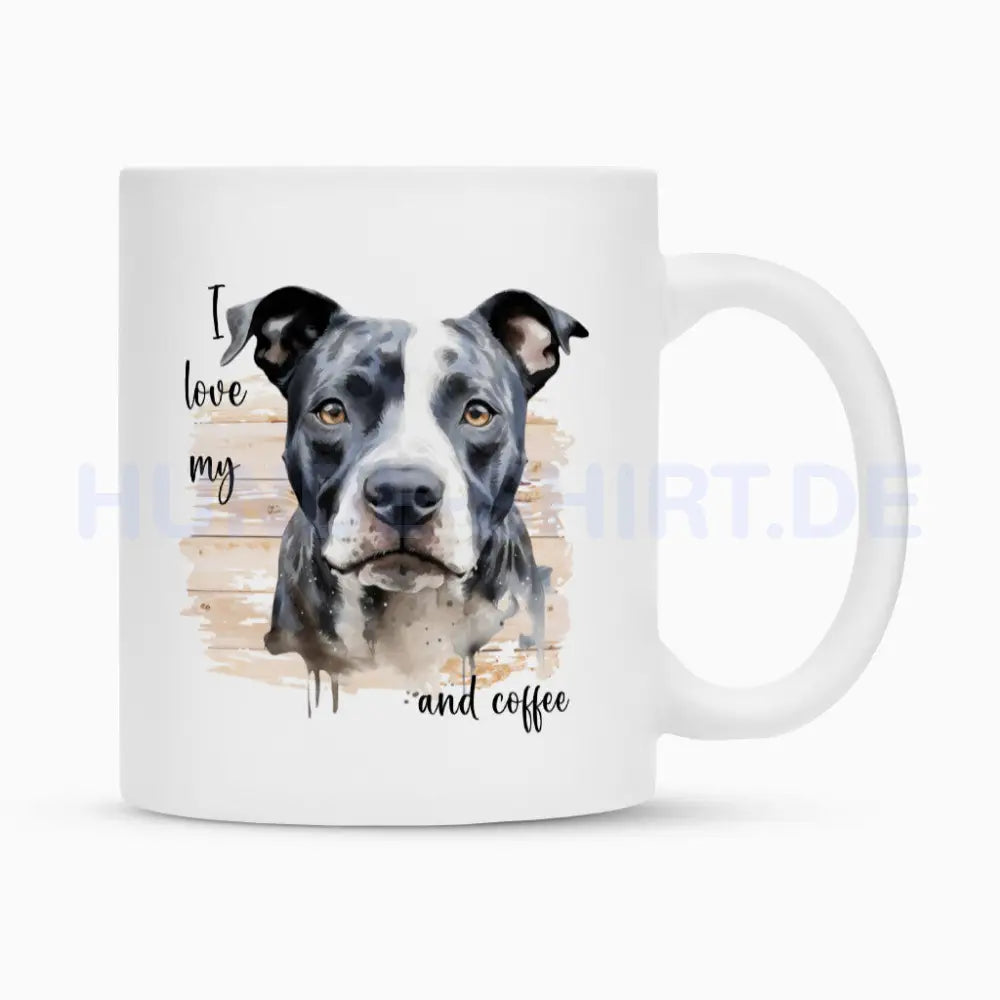 Tasse "Staffordshire Bull Terrier - I love..." Weiß – hunde-shirt.de