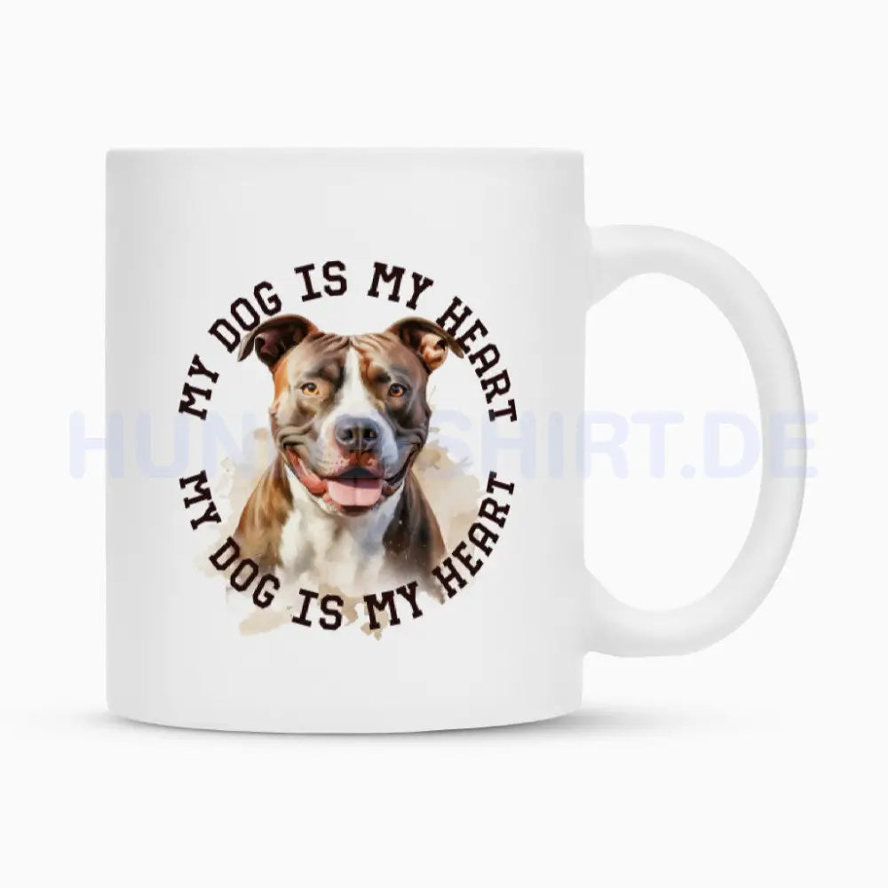 Tasse "Staffordshire Bullterrier" Weiß – hunde-shirt.de