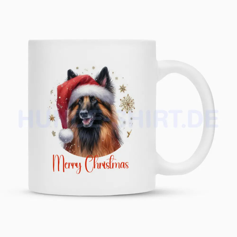 Tasse "Tervueren - Merry Christmas" Weiß – hunde-shirt.de