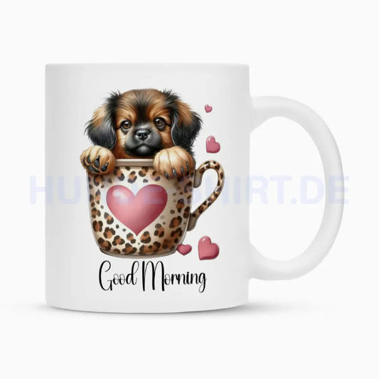 Tasse "Tibet Spaniel - Good Morning" Weiß – hunde-shirt.de