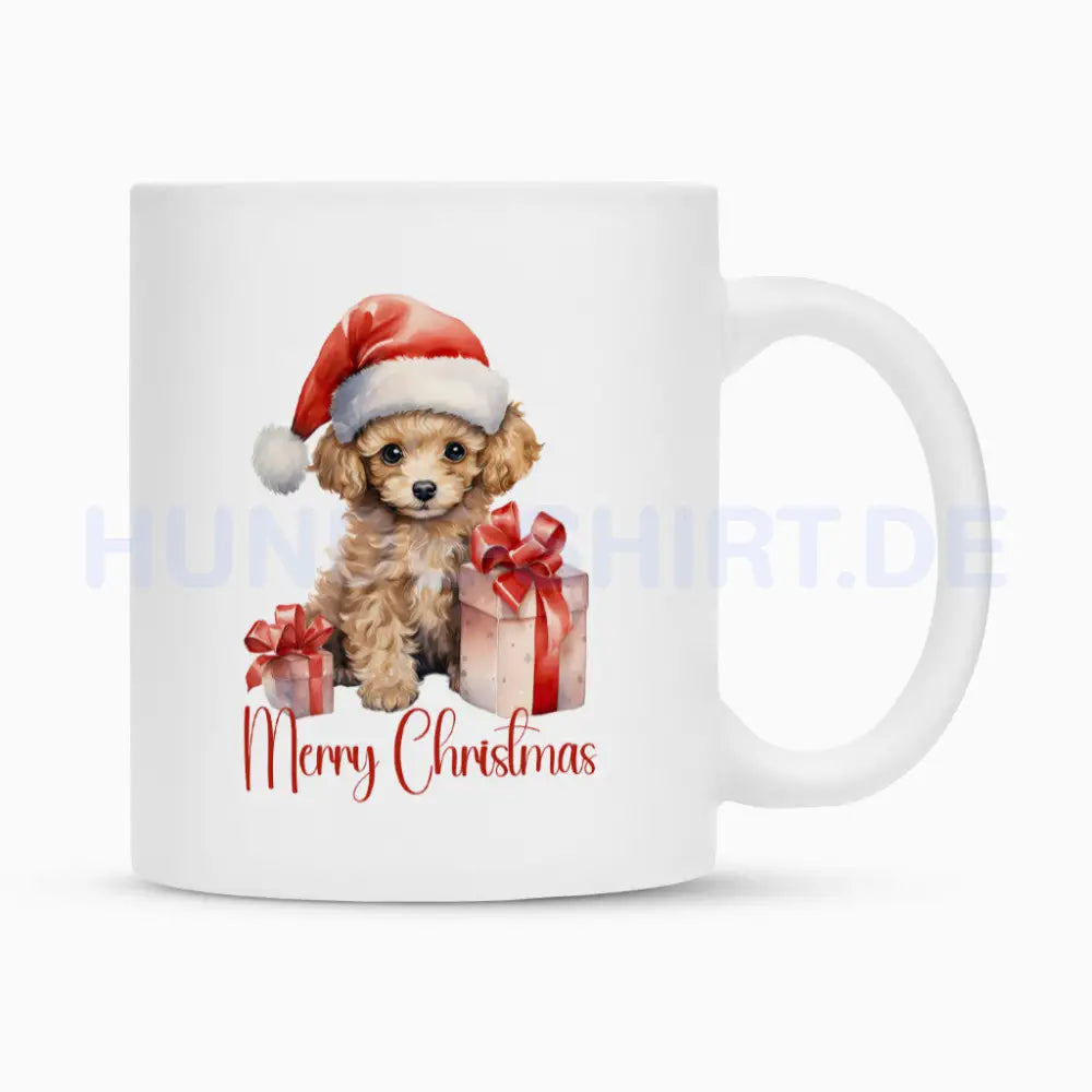 Tasse "Toypudel - Merry Christmas" Weiß – hunde-shirt.de