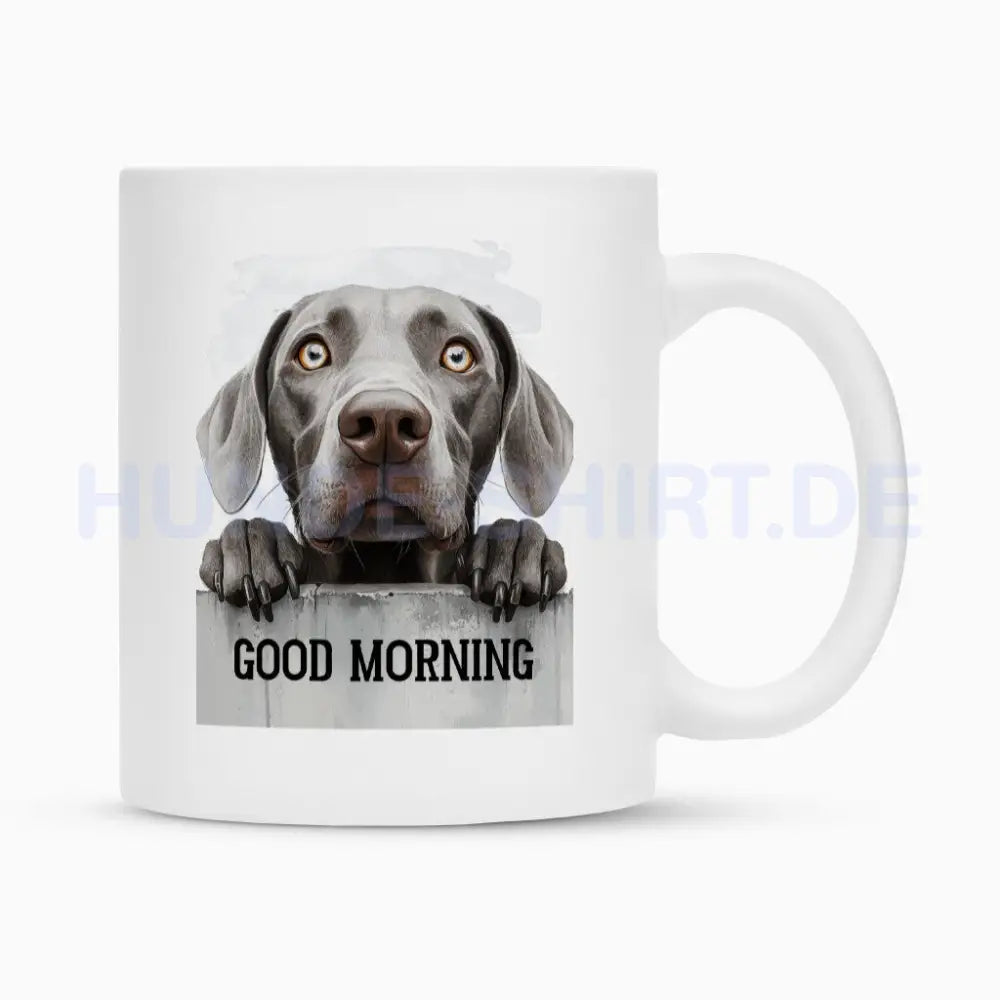 Tasse "Weimaraner - Good Morning" Weiß – hunde-shirt.de