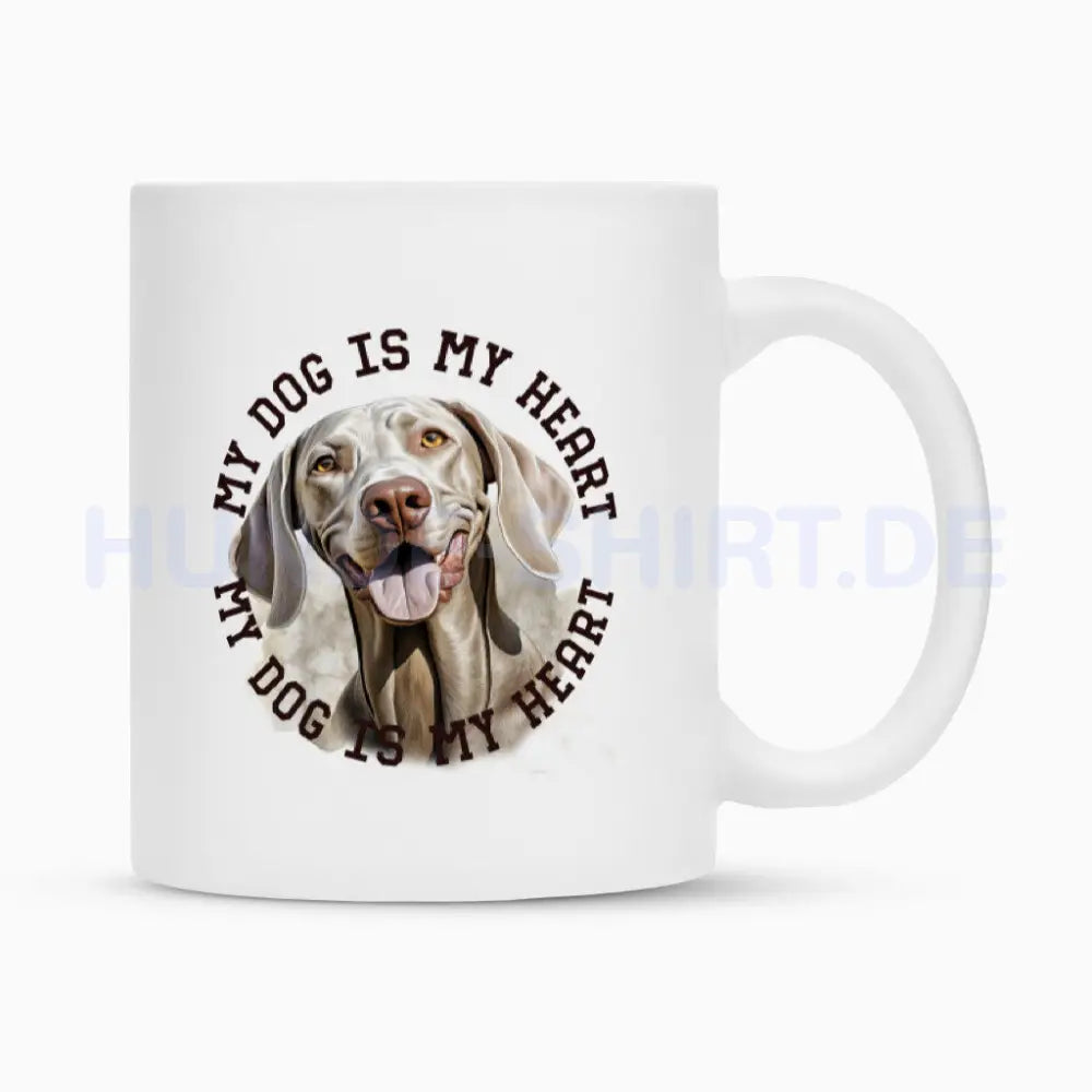 Tasse "Weimaraner HEART 2" Weiß – hunde-shirt.de