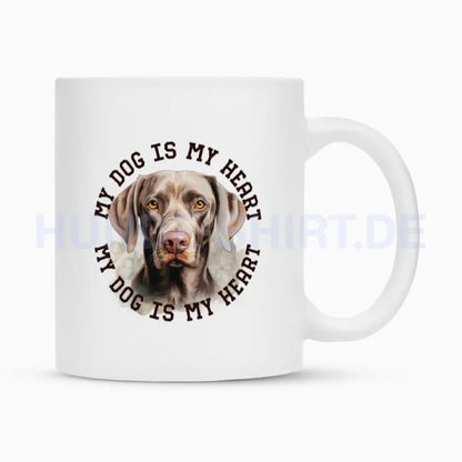 Tasse "Weimaraner HEART" Weiß – hunde-shirt.de