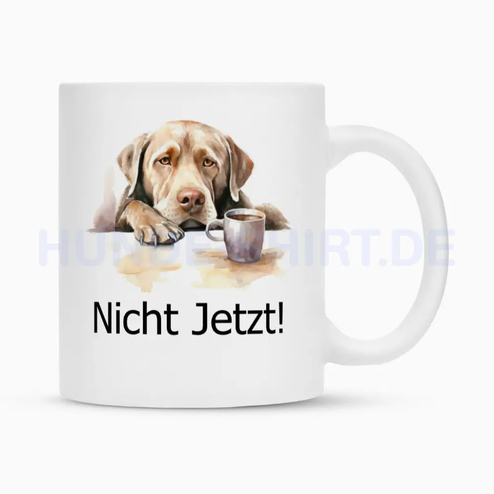 Tasse "Weimaraner - Nicht Jetzt! Weiß – hunde-shirt.de