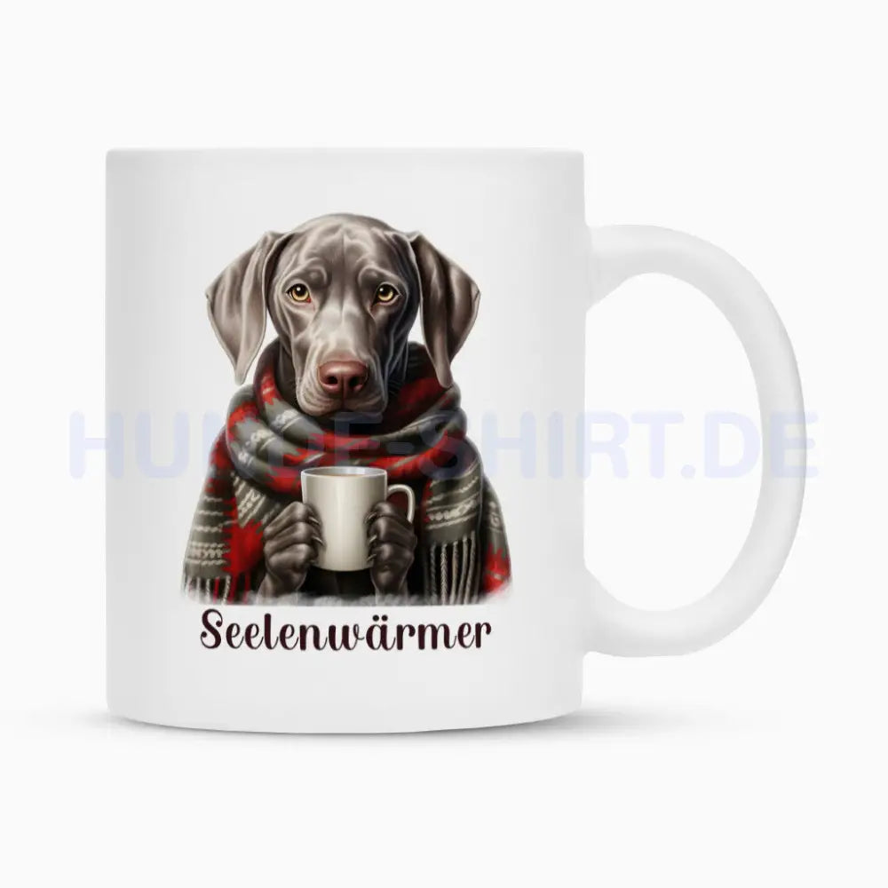 Tasse "Weimaraner - Seelenwärmer" Weiß – hunde-shirt.de