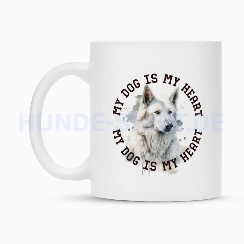 Tasse "Weißer Schäferhund HEART 2" – hunde-shirt.de