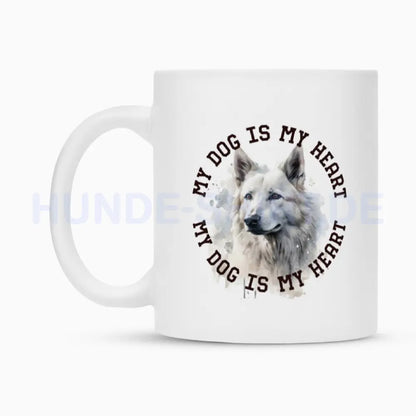 Tasse "Weißer Schäferhund HEART" – hunde-shirt.de