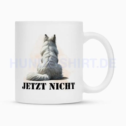 Tasse "Weißer Schäferhund - JETZT NICHT" Weiß – hunde-shirt.de